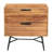 Irfana 2 - Drawer Solid Wood Nightstand in Brown/Black