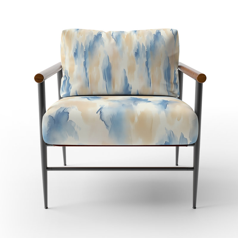 Chaise rembourrée Coastal, Accoudoirs ronds