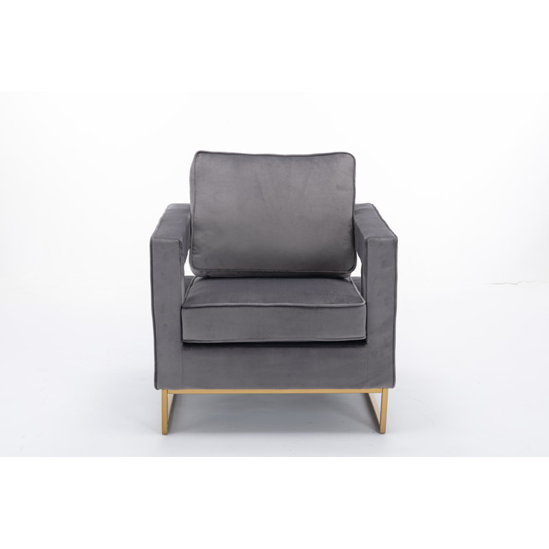 Velvet Armchair, Gray