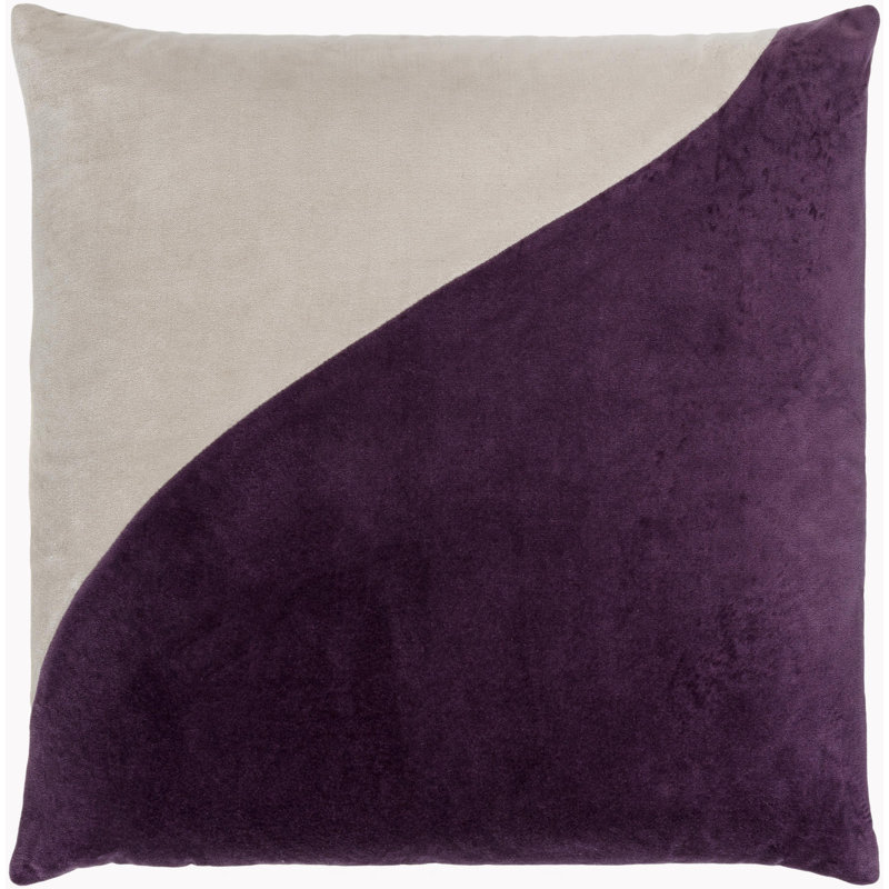 Coussin en coton Denny Edgar, Mauve, H 18 po x l 18 po, Housse de coussin seulement - sans coussin