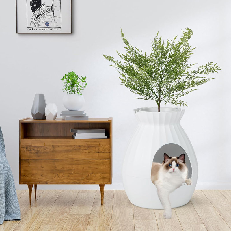 Plastic Litter Box Enclosure with Scoop