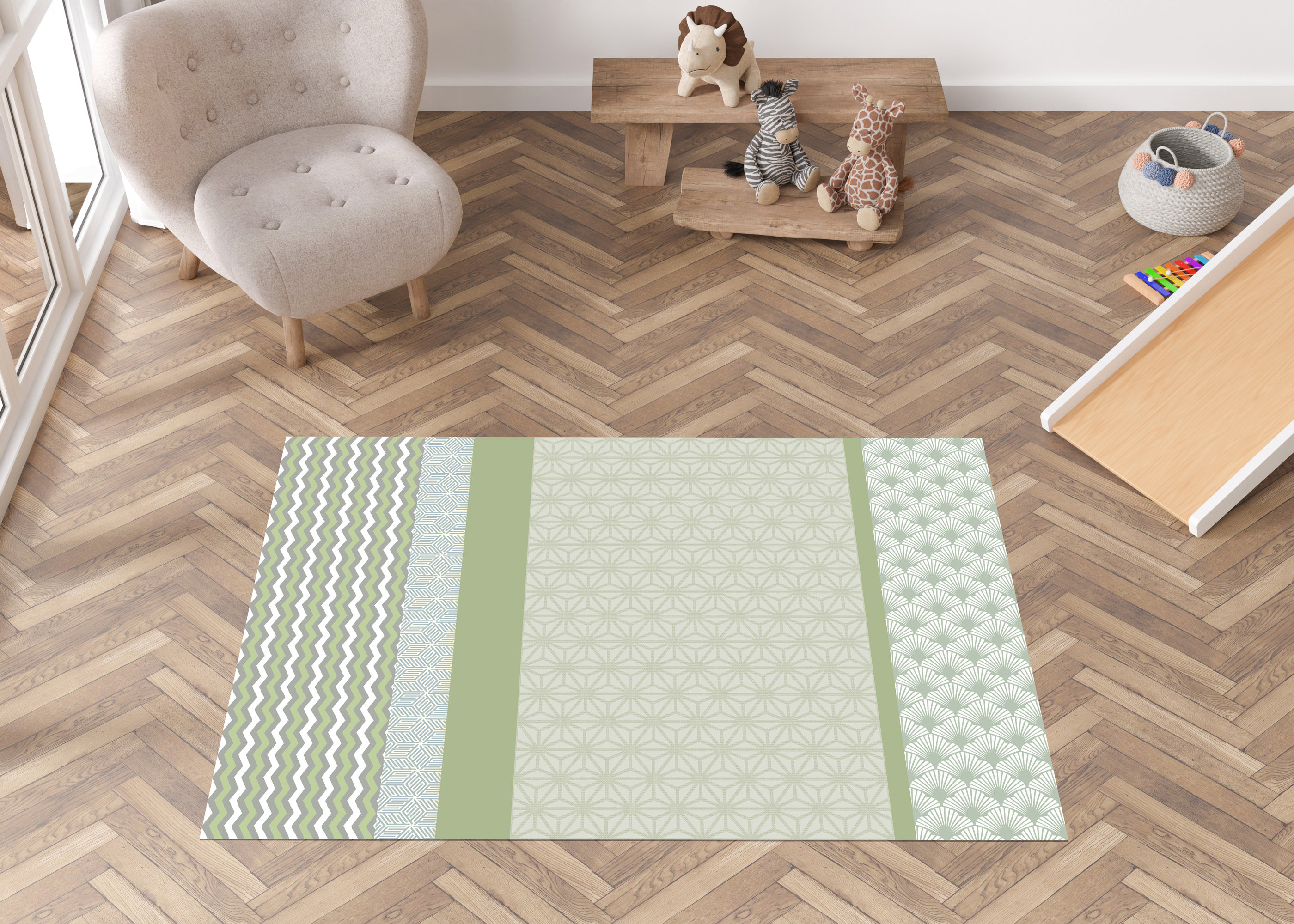 Harriet Bee Machine Printed Green Area Rug | Wayfair.co.uk