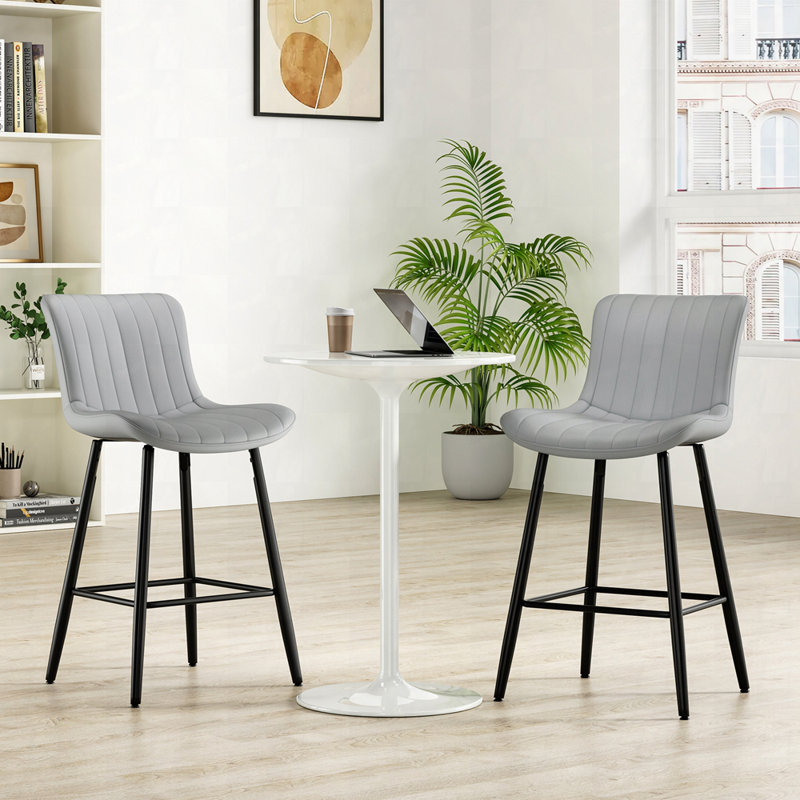 Ensemble de 2 tabourets de comptoir, Gris