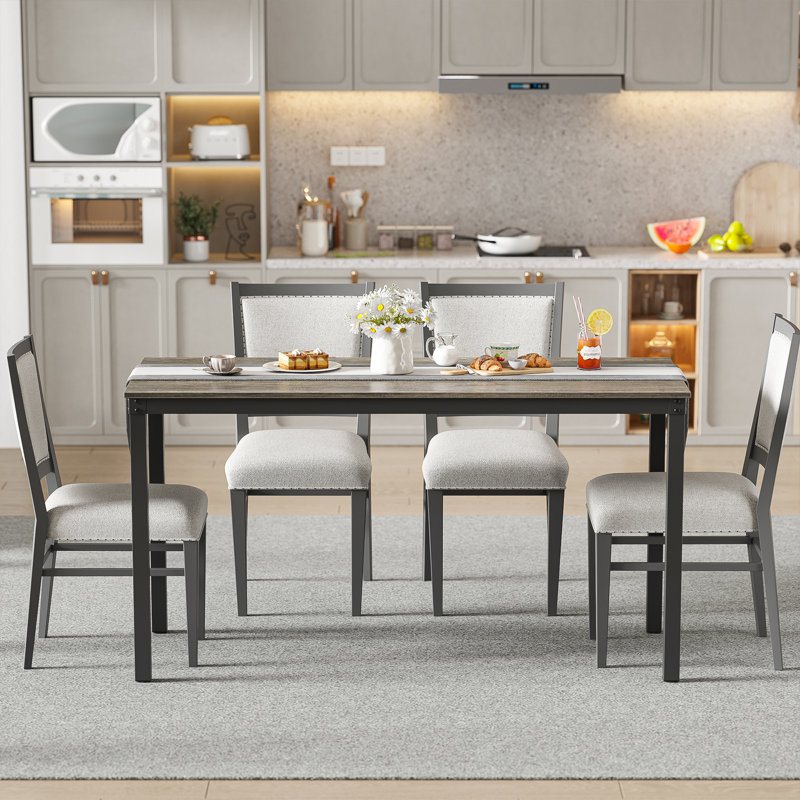 Table de salle à manger Driggers 23,62 po, H 29,52 po x L 55,12 po x l 23,62 po, Noir, Chêne noir