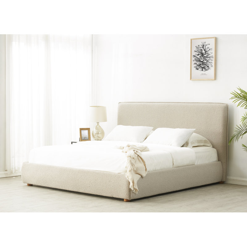 Callahan Upholstered Bed, Oatmeal Boucle, King