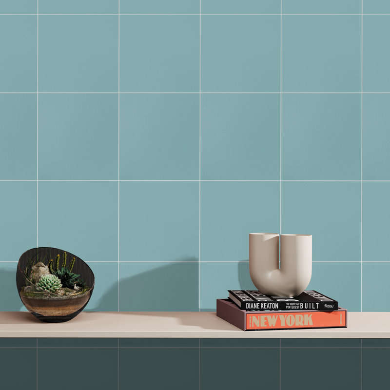 True Story Textured 12'' W x 12'' L Porcelain Throughbody Singular Tile, Turquoise