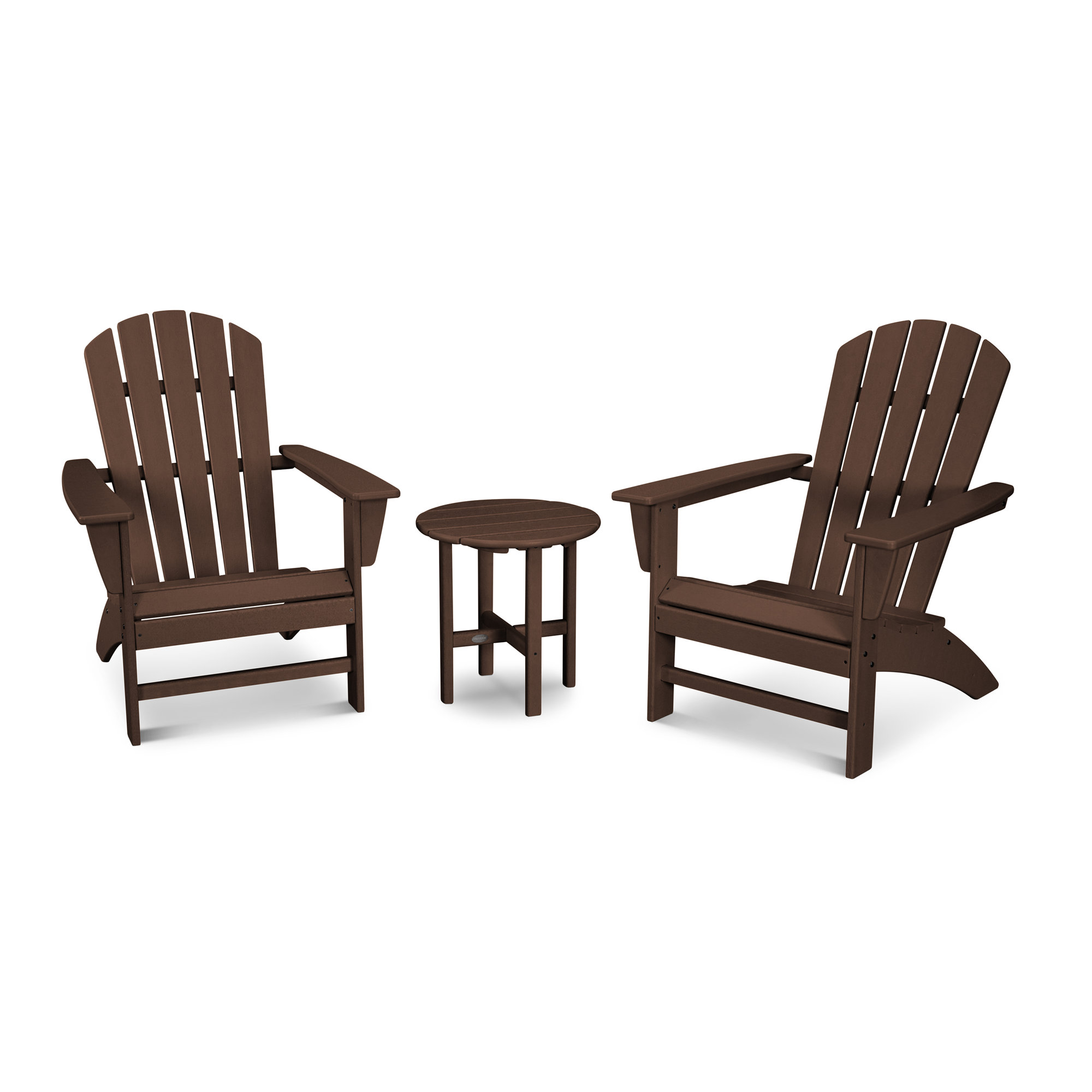 Nautical 3-Piece Adirondack Set, Mahogany