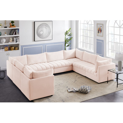 Hertling Velvet U-Shaped Sectional Reversible