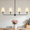 4 - Light Electroplated Iron Modern Kitchen Island Chandelier Pendant Light