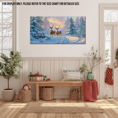 «Scenic Wall Art - Serene Animal Winter», reproduction d'art sur toile pour le salon
