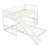 Twin Over Bunk Bed In White, Equipped With Slide And Side - , Solid Pine Frame Build, Space Saving For Home, Gray Design Style, 18 Support Slats Bed, White Finish Structure, Efficient Home Bedrooms,