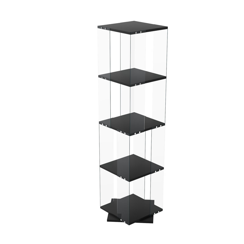 Glass 38 cm W Display Cabinet, Black