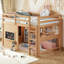 Lit mezzanine simple peu encombrant, maisonnette rustique en bois aggloméré pour maison compacte