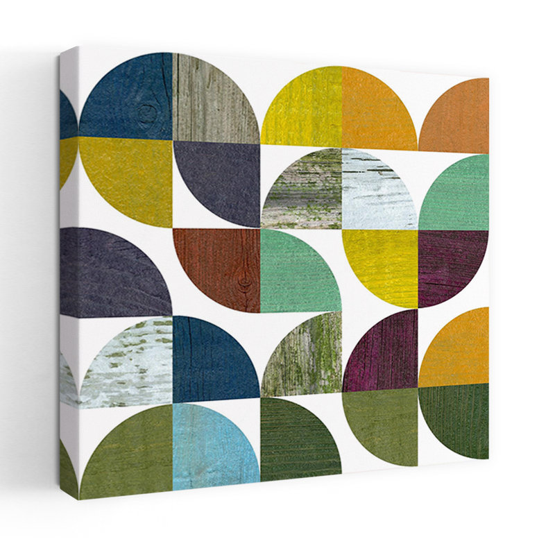 Rustic Rounds 3.0 Abstract Contemporary Art, 48" H x 48" W