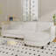 Canapé de grande taille à 3 places de 107,8 po, canapés en forme de L avec repose-pieds mobile, accoudoirs avec poches, canapé en tissu moderne-552643361