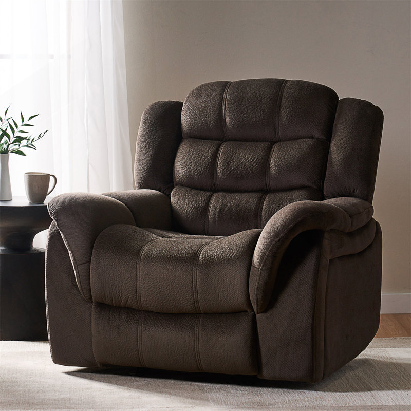 Fauteuil inclinable Texian, Polyester chocolat