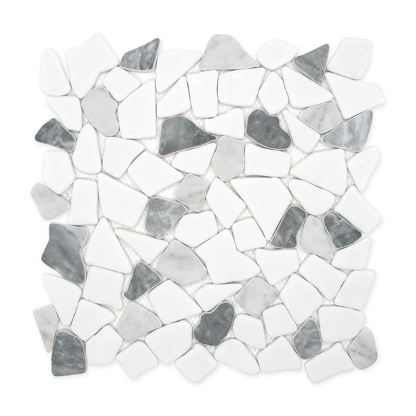 12" x 12" River Rock Recycled Glass Floor & Wall Mosaic Tile