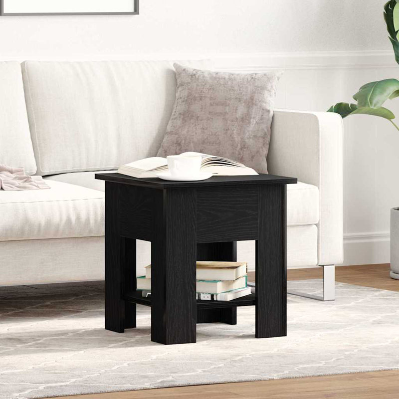 Table basse vidaXL chêne noir 15,75 x 15,75 x 16,54 po en bois d'ingénierie