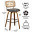 Swivel Upholstered Velvet Bar Stool with Solid Wood Frame-471004246-471004247-471004250