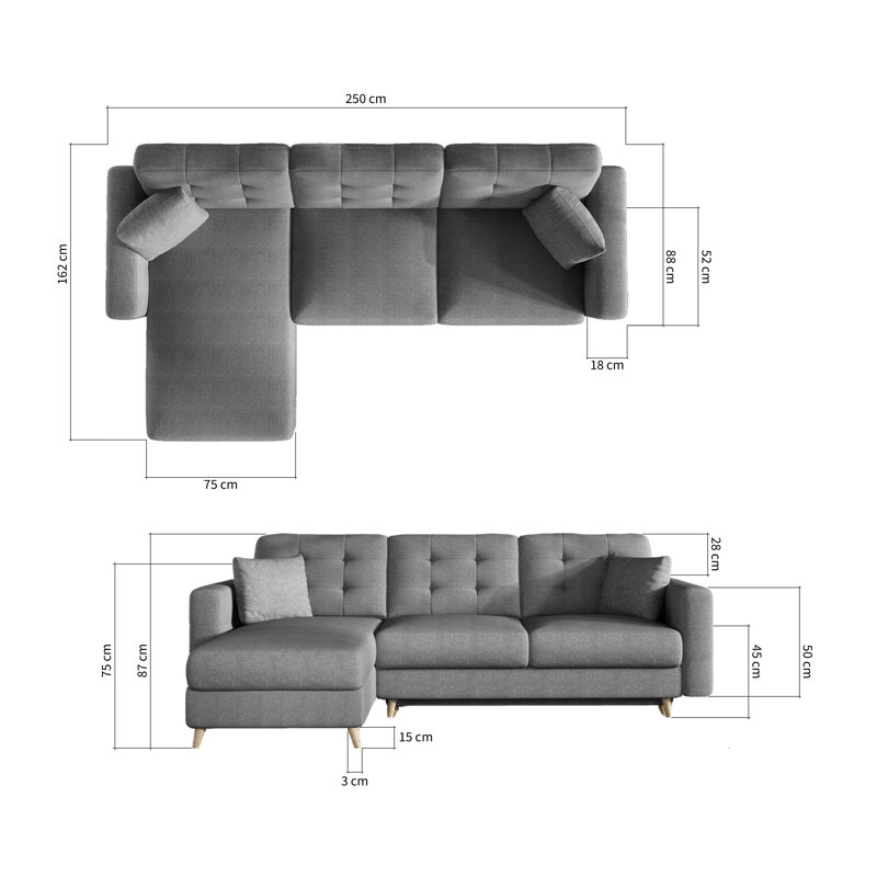 Daley 3 Seater Sofa Bed
