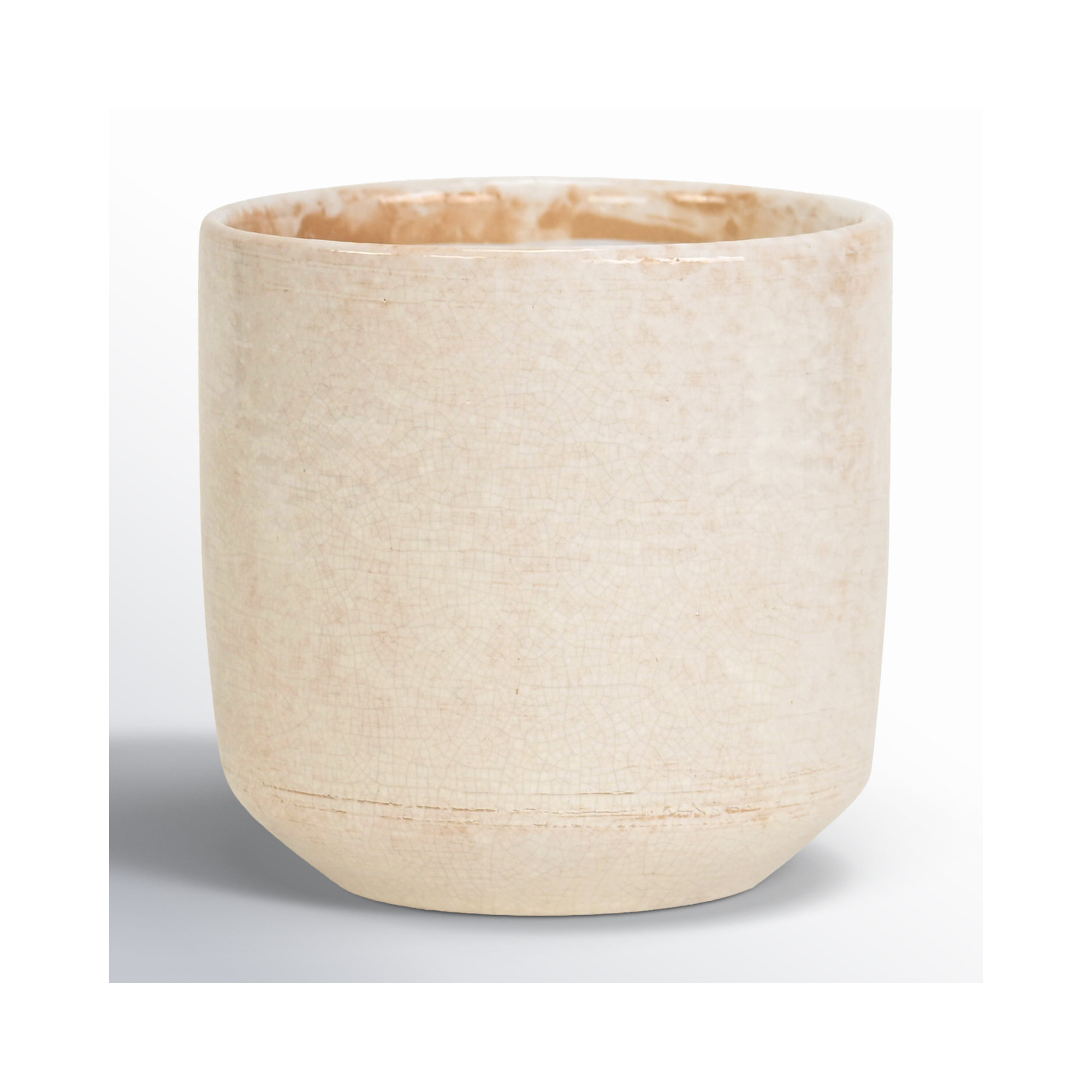 Sia Handmade Ceramic Pot Planter, 5.5" H x 5.5" W x 5.5" D, White