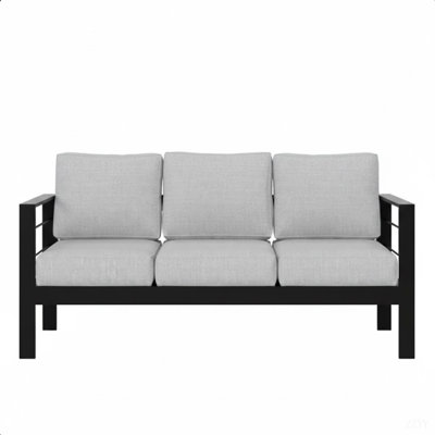 Canapé d'extérieur 73 po en aluminium toutes saisons 73 po avec 3 coussins épais