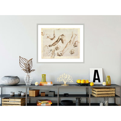 Study of male hands and arms (pen) by Albrecht Dürer -Framed Giclee Print