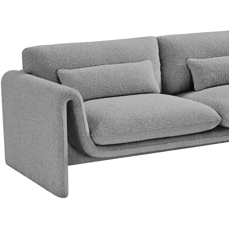 Canapé 86 ", Tissu gris bouclé