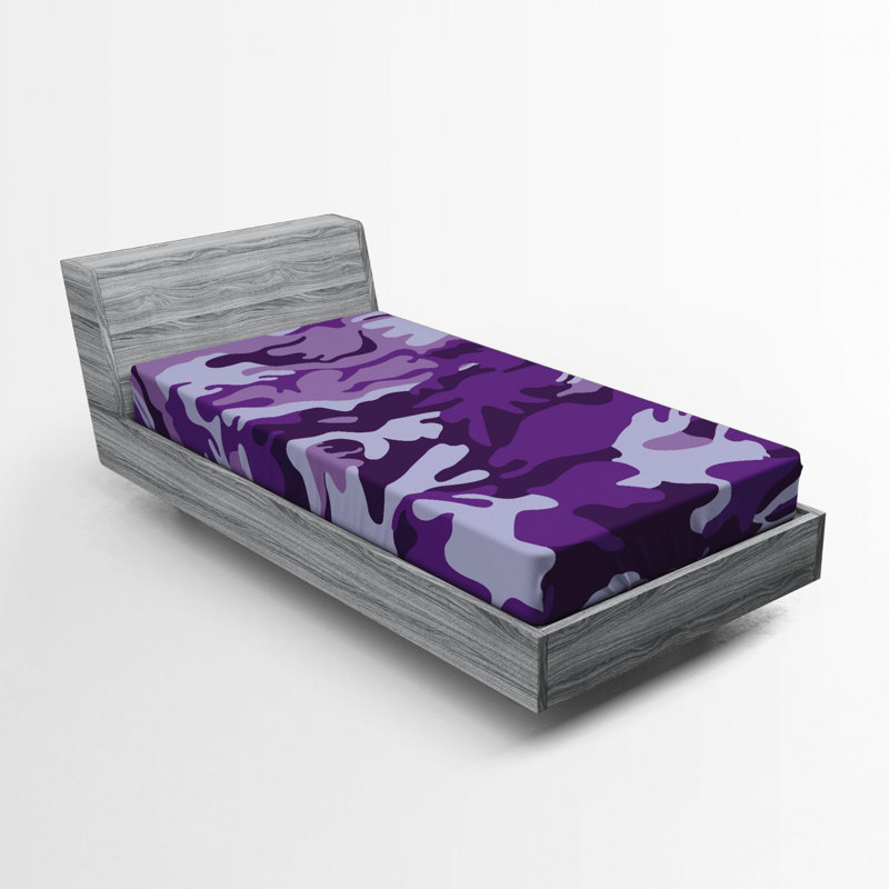Microfiber Camouflage Fitted Sheet, Twin Fitted Sheet