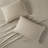 4-Piece 100% Cotton Flannel Printed Sheet Set,Beige/White Stripes-122818050-122818052