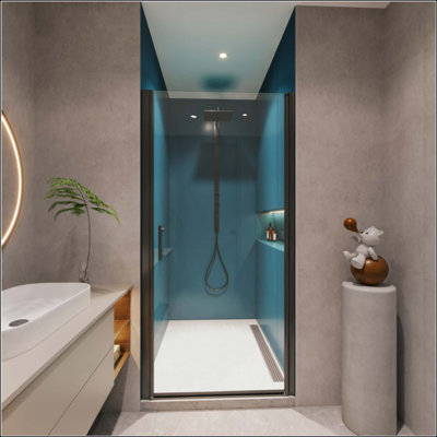 Adjustment,Universal Pivot Shower Door, Open Outside, With Tempered Glass