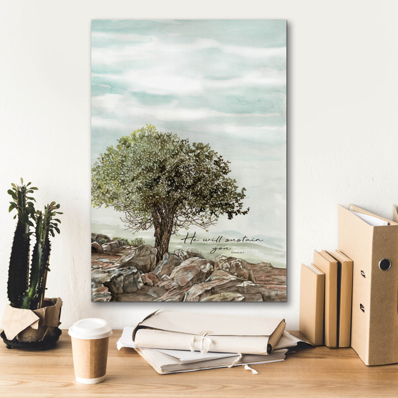  «He Will Sustain You» par Cindy Jacobs, art mural sur toile, 18 po x 26 po