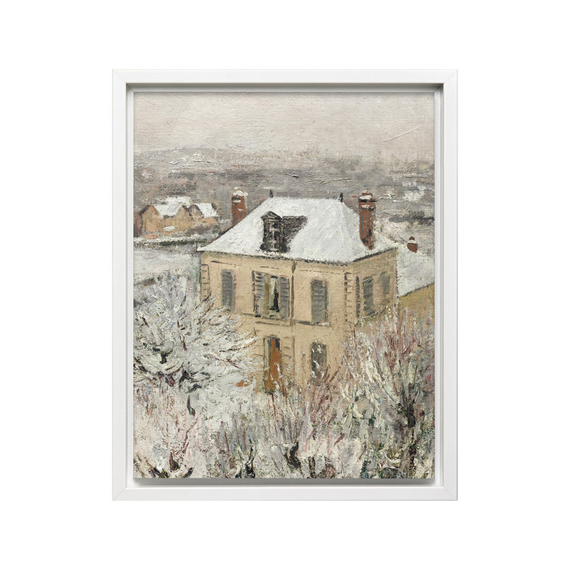 Gustave Loiseau - House in Winter, 24"H x 32"W, Canvas, White Framed