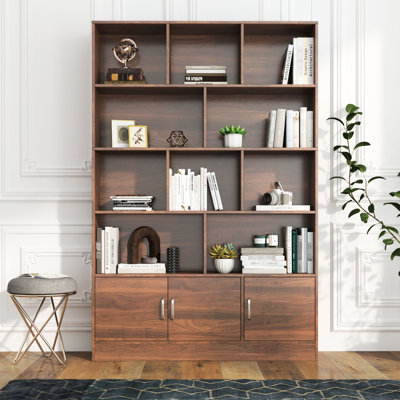 4 tablettes avec 10 et 3 portes, rangement moderne de 71,4 po de hauteur pour la cuisine, le bureau, le salon et une armoire à bibliothèque ouverte de grande capacité