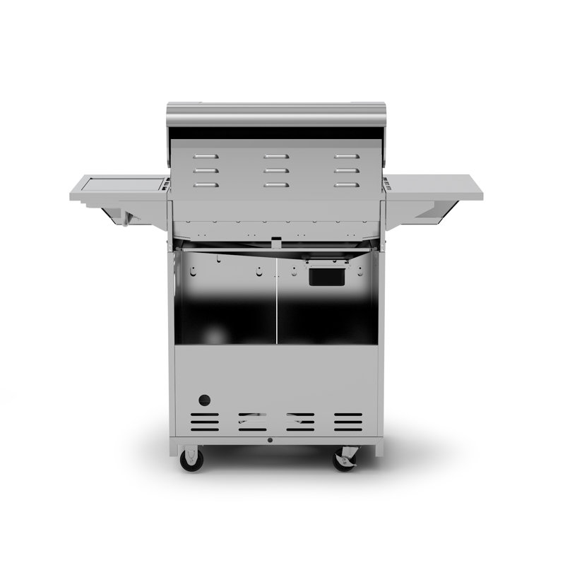 Barbecue au gaz propane autoportant à 4 brûleurs avec brûleur latéral et armoire Nexgrill