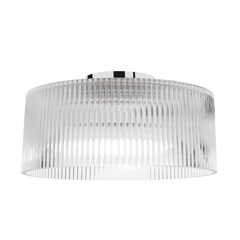 Plafonnier encastré 11,75 po de diamètre 1 lumière Neamiah, Chrome poli