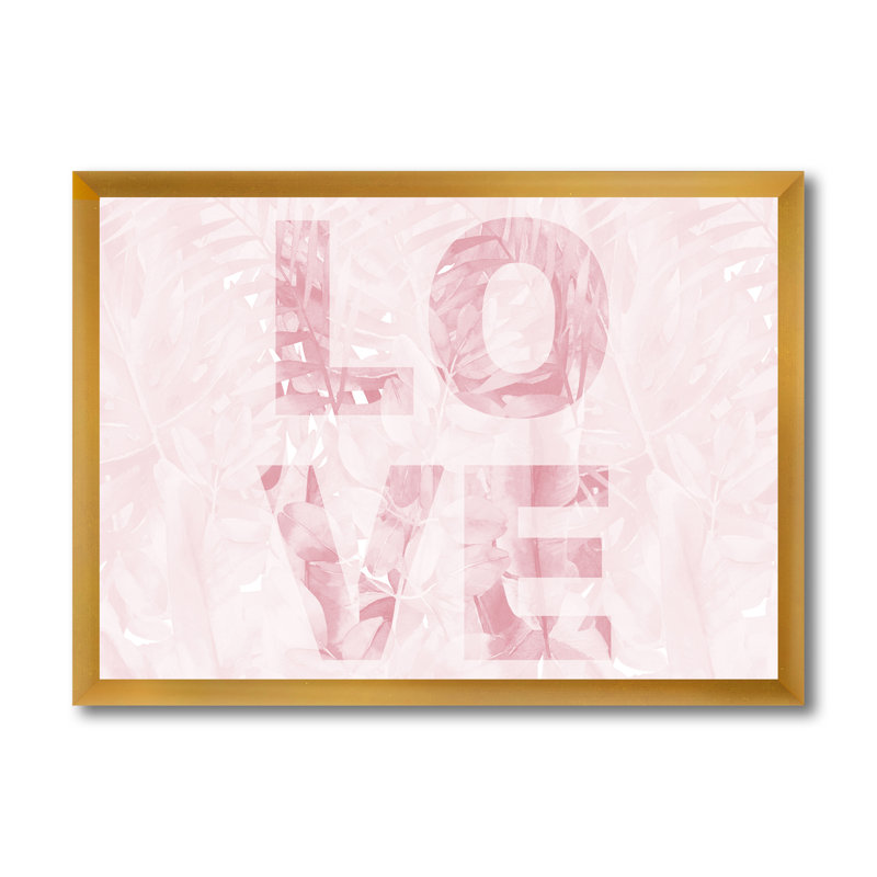 «Pink Pastel Love», reproduction sur toile encadrée, H 30 po x l 40 po x 1,5 po, Encadrement doré