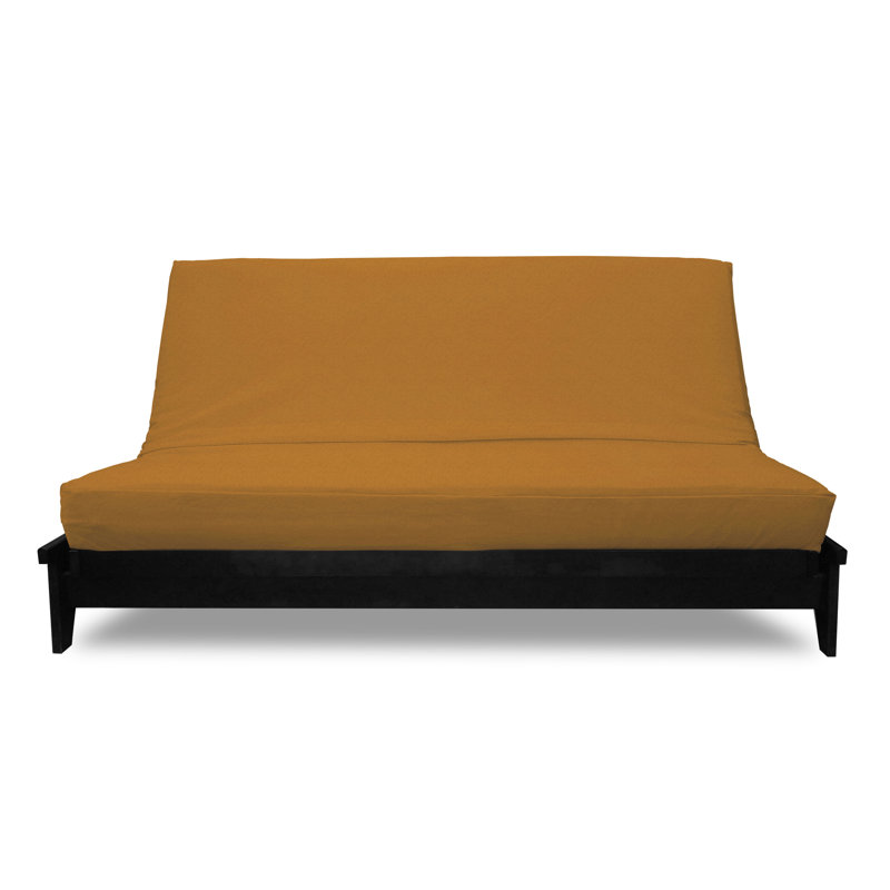 Housse de futon - texture chenille Samantha, Simple, Mélange de polyester caramel