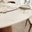 Ensemble de table de salle à manger de cuisine avec plateau paresseux rond amovible à plateau tournant (1 table 4/6 chaises rembourrées)-149726132-149139220-149139243