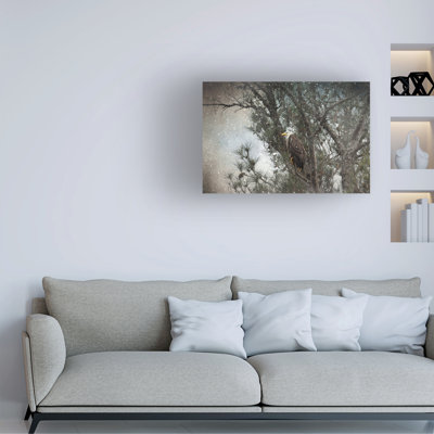 Art mural sur toile tendue - Jai Johnson «Last Winter Blast Bald Eagle» pour décoration de salon, de chambre à coucher ou de bureau - 12 x 19