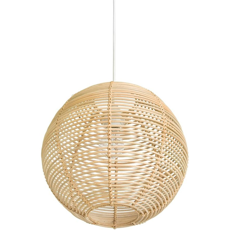 Luminaire suspendu naturel 1 lumière Carrizalez, H 12,5 po x l 13 po x P 13 po