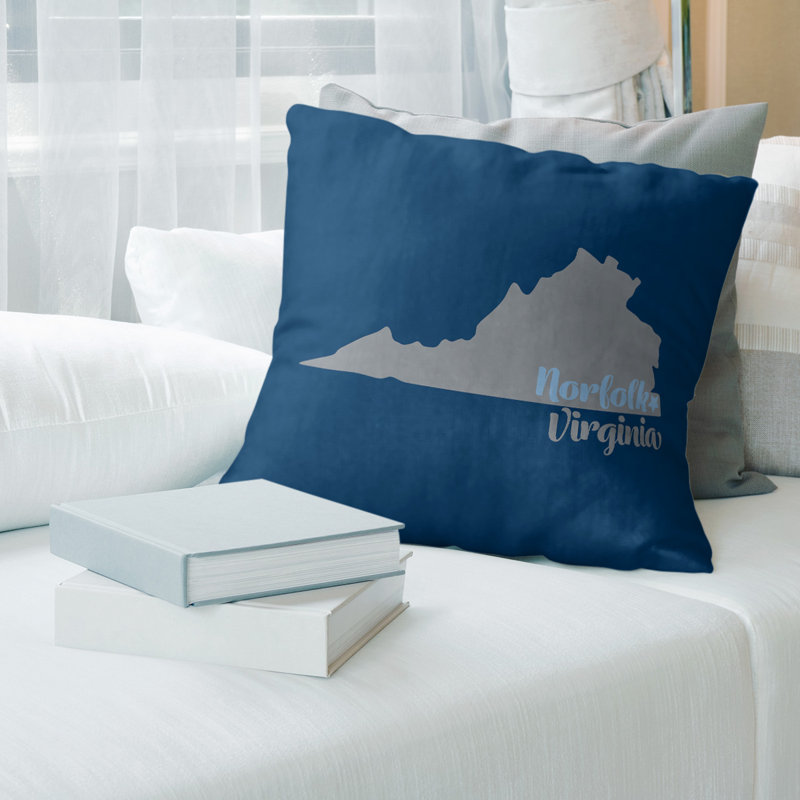 Linen Pillow Cover, 18" x 18", Norfolk, Blue/Silver