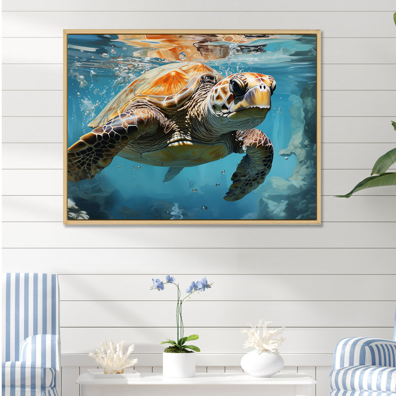 Azure Wanderer sur toile, H 12 po x l 20 po x P 1 po, Cadre naturel flottant