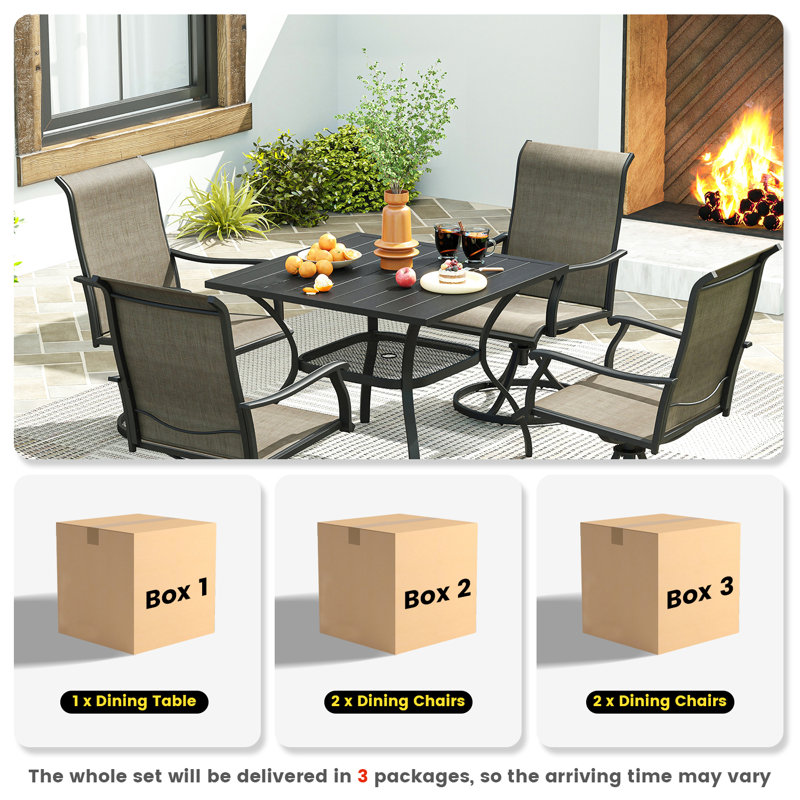 Ensemble repas pour patio, Noir / brun