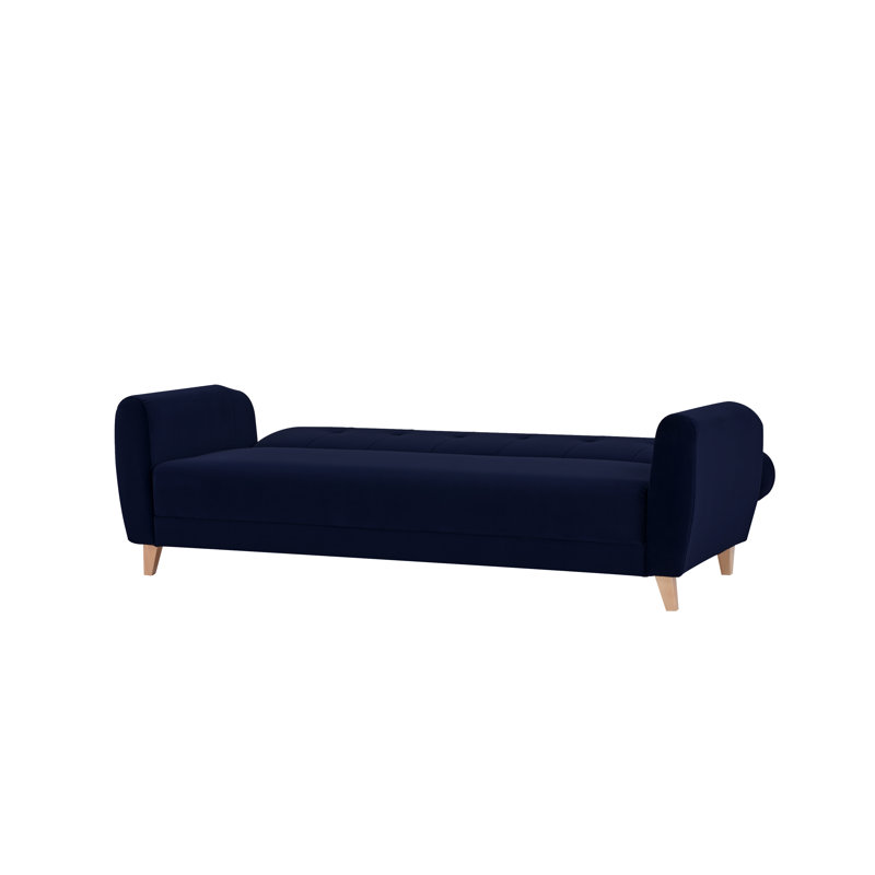 Anrey 3 Seater Velvet Sofa Bed, Blue