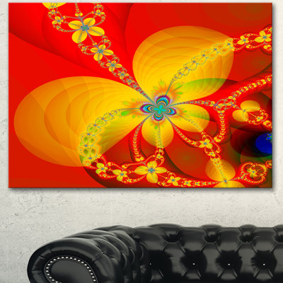 « red yellow color fractal pattern », impression sur toile tendue
