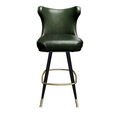 Button Tufted Cowboy Swivel Bar Stool