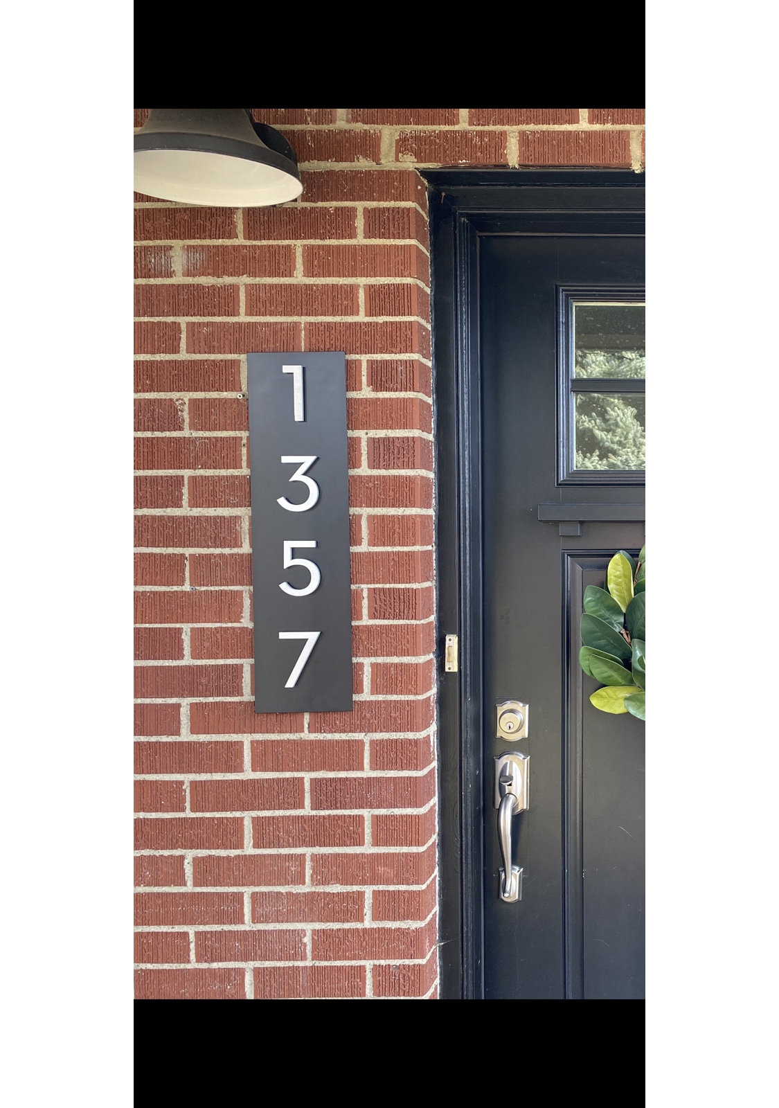 Wall Address Plaque, Black, Yes, Silver