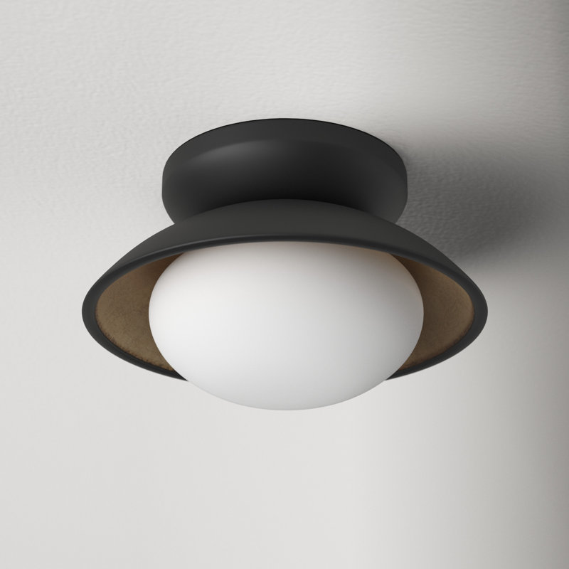 Jason Flush Mount, Black Lustro, 4'' H x 6.75'' W x 6.75'' D