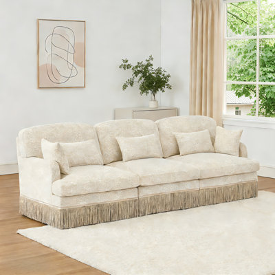 Canapé modulaire en chenille à imprimé léopard 100 po Geneveve